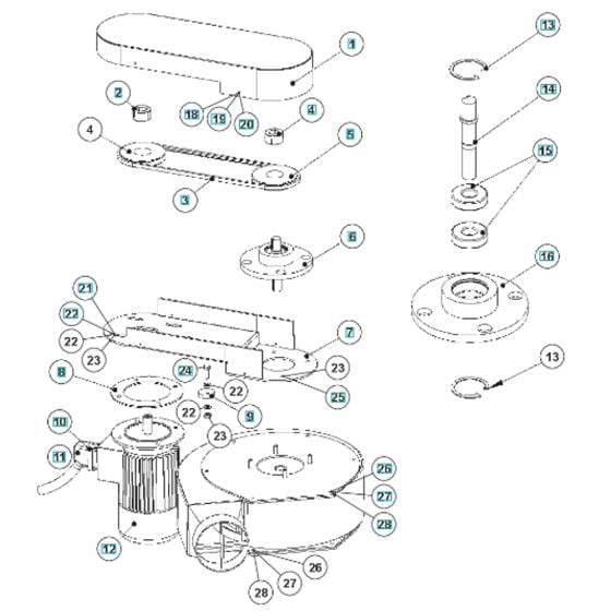 Height Adjustmant Assembly for Husqvarna BLASTRAC EBE 500S Steel Shot Blaster