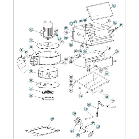 Motor Assembly for Husqvarna BLASTRAC EBE 500S Steel Shot Blaster