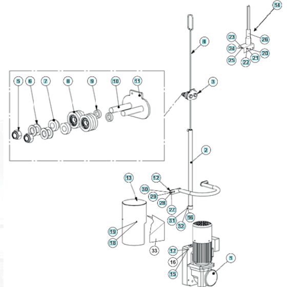 Lifting Assembly for Husqvarna BLASTRAC EBE 900V Steel Shot Blaster