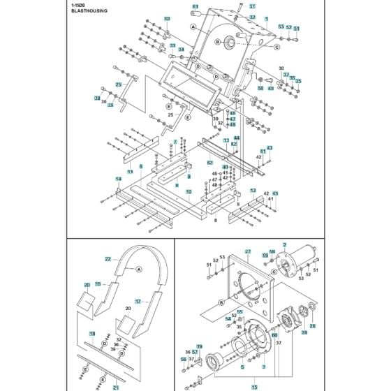 Housing Assembly for Husqvarna BLASTRAC 1-15DS Concrete Shot Blaster