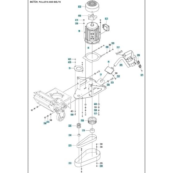 Motor Assembly for Husqvarna BLASTRAC 1-15DS Concrete Shot Blaster