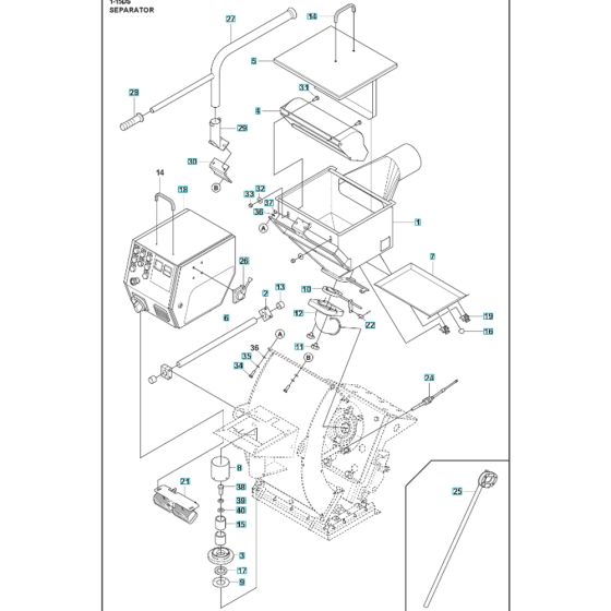 Separator Assembly for Husqvarna BLASTRAC 1-15DS Concrete Shot Blaster