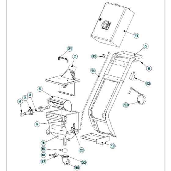 Frame Assembly for Husqvarna BLASTRAC 1-8DPF40 Concrete Shot Blasters