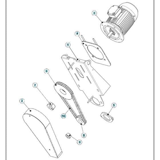 Motor Assembly for Husqvarna BLASTRAC 1-8DPF40 Concrete Shot Blasters