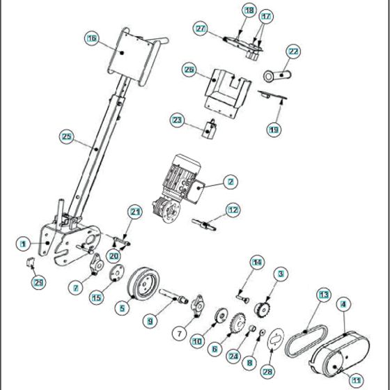 Drive Assembly for Husqvarna BLASTRAC 1-8DPS30 Concrete Shot Blaster