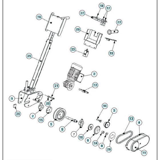 Drive Assembly for Husqvarna BLASTRAC 1-8DPS55 Concrete Shot Blaster