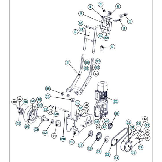 Drive Assembly for Husqvarna BLASTRAC 2-20DT Concrete Shot Blaster