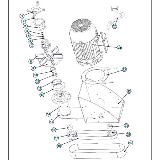 Blast Wheel Assembly for Husqvarna BLASTRAC 2-48DS Steel Shot Blaster