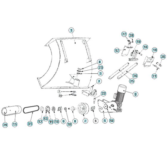 Drive Assembly for Husqvarna BLASTRAC 2-48DS Steel Shot Blaster