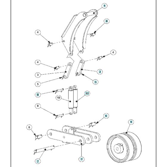 Rear Wheel Assembly for Husqvarna BLASTRAC 2-48DS Steel Shot Blaster