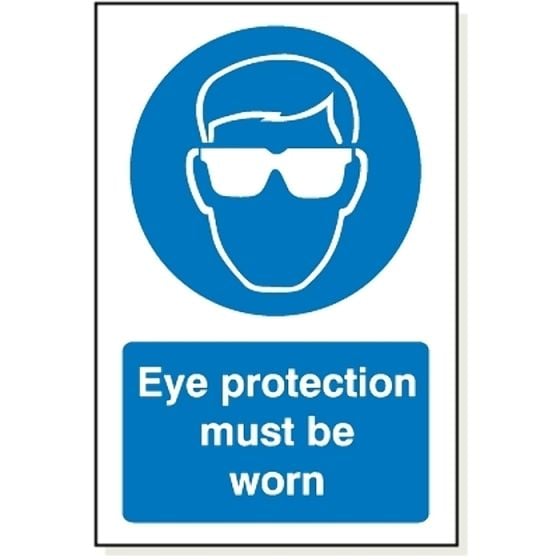 Eye Protection Must Be Worn Sign Blue