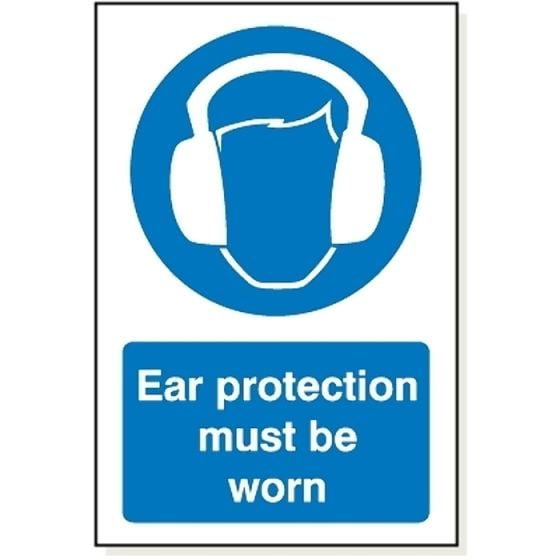 Ear Protection Must be Worn Sign Blue - MB003