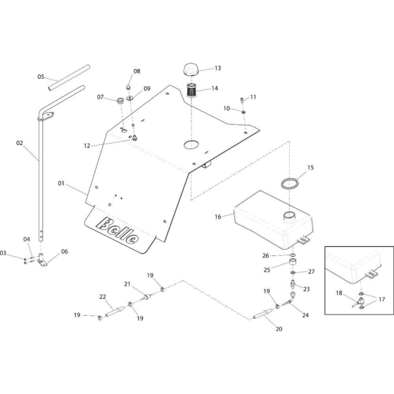 Cowl (From 141779, Up To 143039) Assembly for Belle BMD 300 Mini Dumper