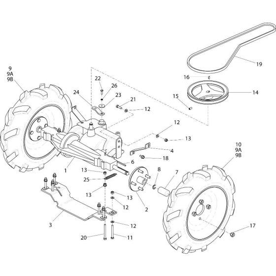 Gearbox Assembly for Belle BMD 300 Mini Dumper