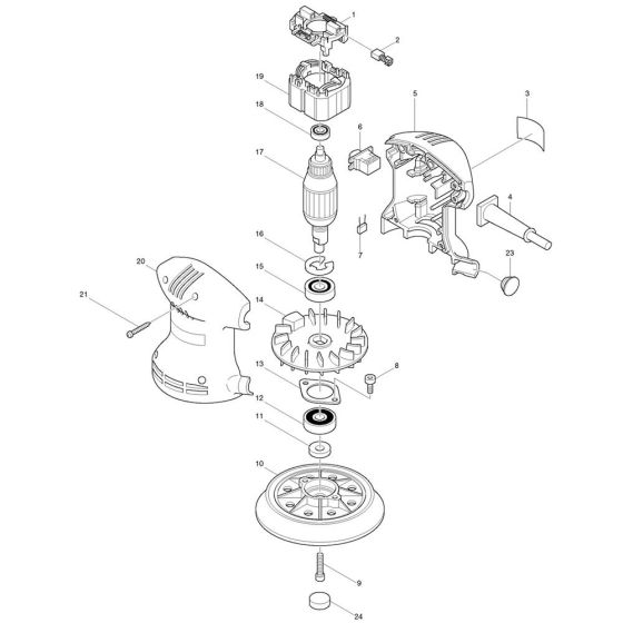 Complete Assembly for Makita BO5001 Sander