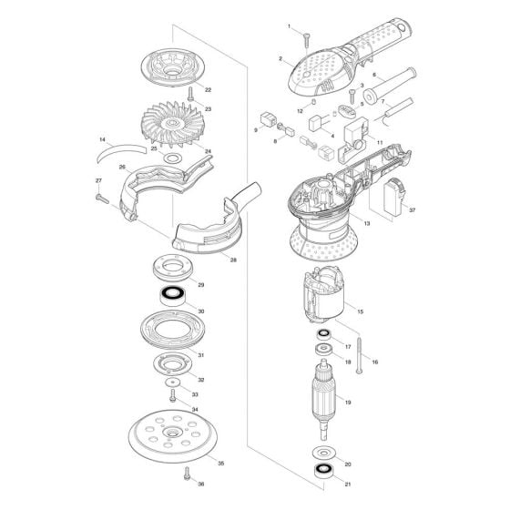 Complete Assembly for Makita BO5041 Sander