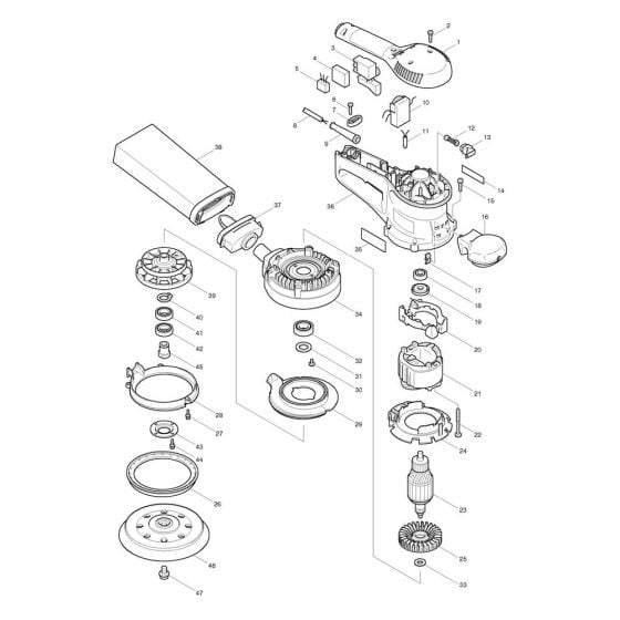 Complete Assembly for Makita BO6030 Sander