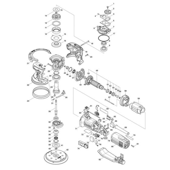 Complete Assembly for Makita BO6050 Sander