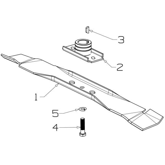 Blade (540mm) Assembly for Morrison Boxer (2022 Dec 465972) Power Drive Mower