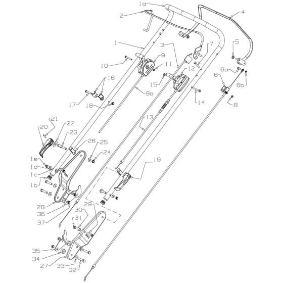 Handle Assembly for Morrison Boxer (2022 Dec 465972) Power Drive Mower