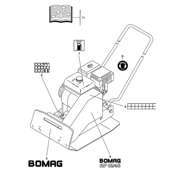 Decals/ Manuals Assembly for Bomag BP 15/45 Compactors