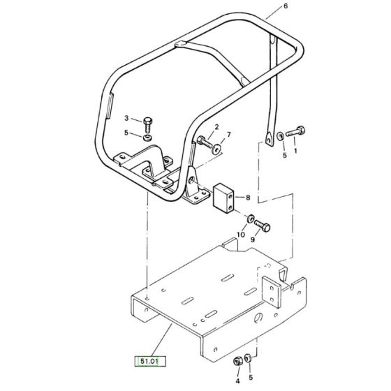 Protection Bow Assembly for Bomag BP 15/45 Compactors