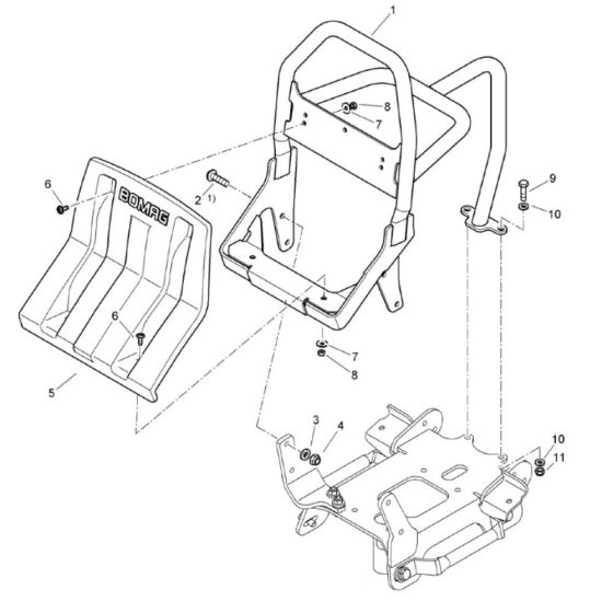 Protection Bow (101230462649-101230469999) Assembly for Bomag BP 10/35 Compactors