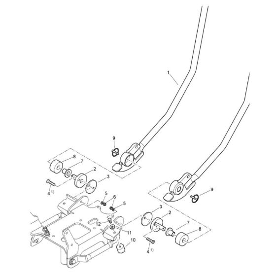 Steering Handle Assembly for Bomag BP 10/35 Compactors