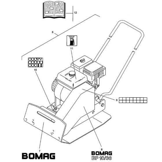 Declas/ Manuals Assembly for Bomag BP 10/36 Compactors