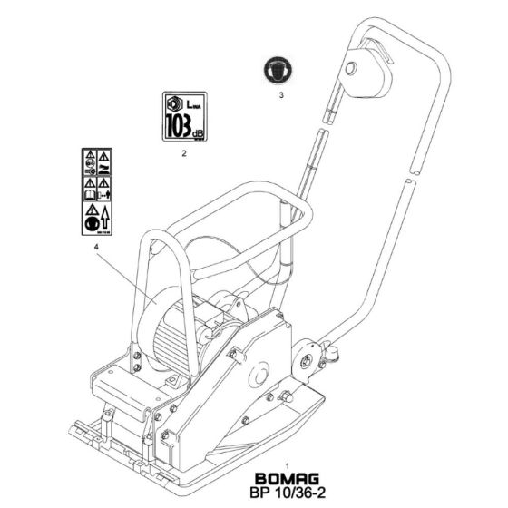 Decals (101220351001-101220351163) Assembly for Bomag BP 10/30-2 Compactors