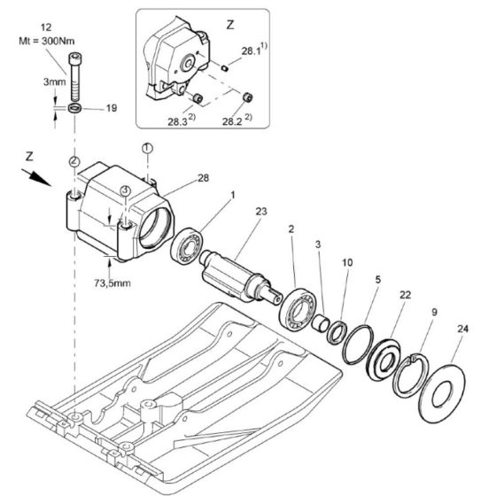 Exciter Unit (101220351164-101220359999) Assembly for Bomag BP 10/30-2 Compactors