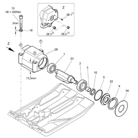 Exciter Unit (101220351001-101220351163) Assembly for Bomag BP 10/30-2 Compactors