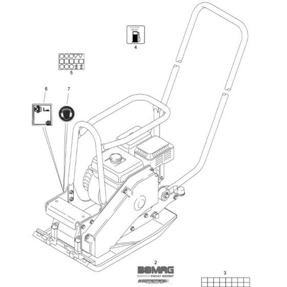 Decals Assembly for Bomag BP 10/30-2 Compactors