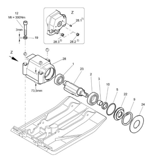 Exciter Unit Assembly for Bomag BP 10/30-2 Compactors