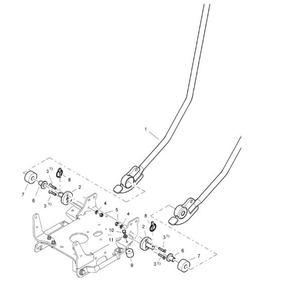 Steering Handle Assembly for Bomag BP 12/40 Compactors