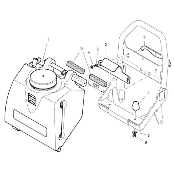 Water Sprinkler System Assembly for Bomag BP 12/50 A Compactors