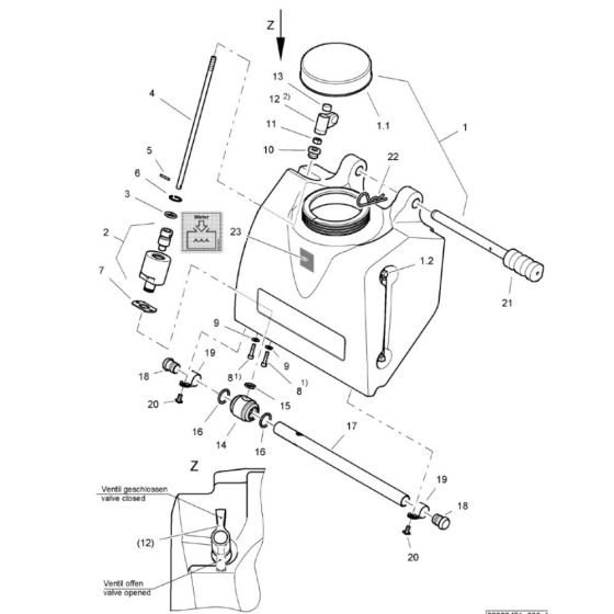 Water Tank Assembly for Bomag BP 12/50 A Compactors