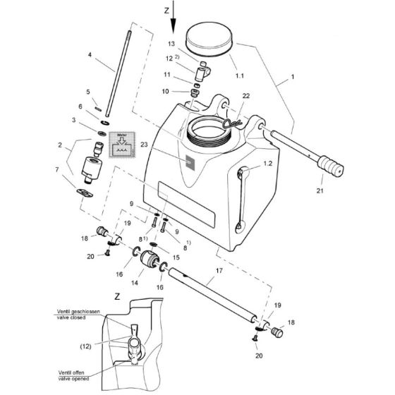 Water Tank Assembly for Bomag BP 12/50 A Compactors