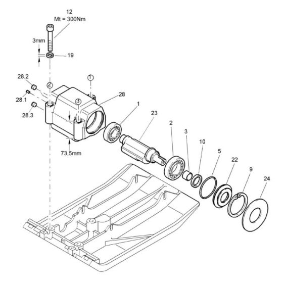 Exciter Unit (101220501421-101220509999) Assembly for Bomag BP 15/36-2 Compactors