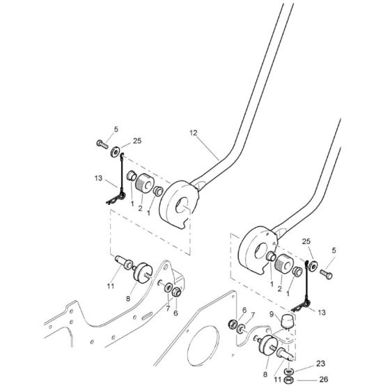 Steering Handle 101220501421-101220509999 Assembly for Bomag BP 15/36-2 Compactors