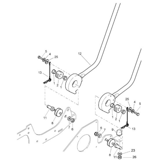 Steering Handle 101220501371-101220501420 Assembly for Bomag BP 15/36-2 Compactors