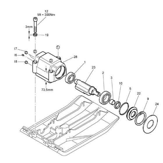 Exciter Unit Assembly for Bomag BP 15/45-2 Compactors