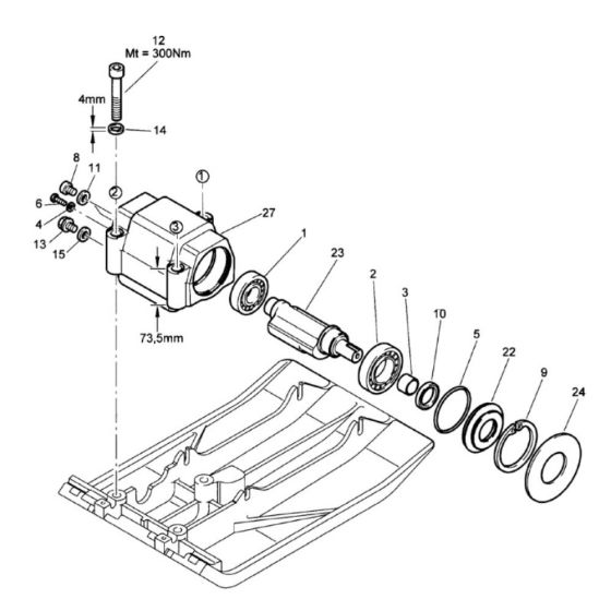 Exciter Unit 101630900126-101630900565 Assembly for Bomag BP 15/45-2 Compactors