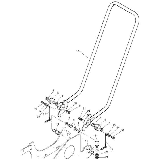 Steering Handle Assembly for Bomag BP 15/45-2 Compactors