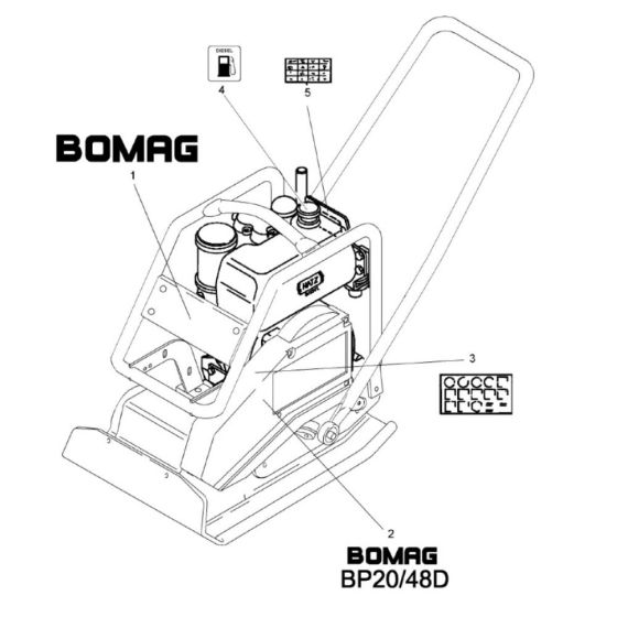 Decals Assembly for Bomag BP 20/48 D Compactors