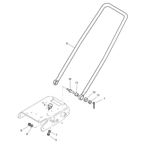 Steering Handle Assembly for Bomag BP 20/48 D Compactors