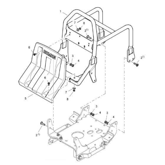 Protection Bow Assembly for Bomag BP 20/50 Compactors