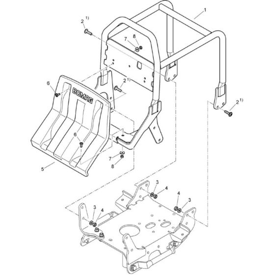 Protection Bow (101230491001-101230491214) Assembly for Bomag BP 20/50 D Compactors