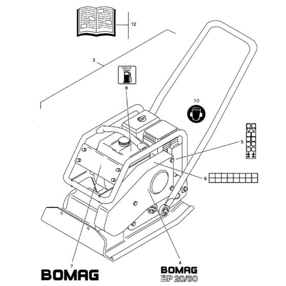 Decals/ Manuals Assembly for Bomag BP 20/60 Compactors