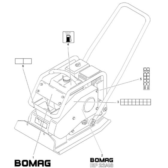 Decals Assembly for Bomag BP 23/48 Compactors